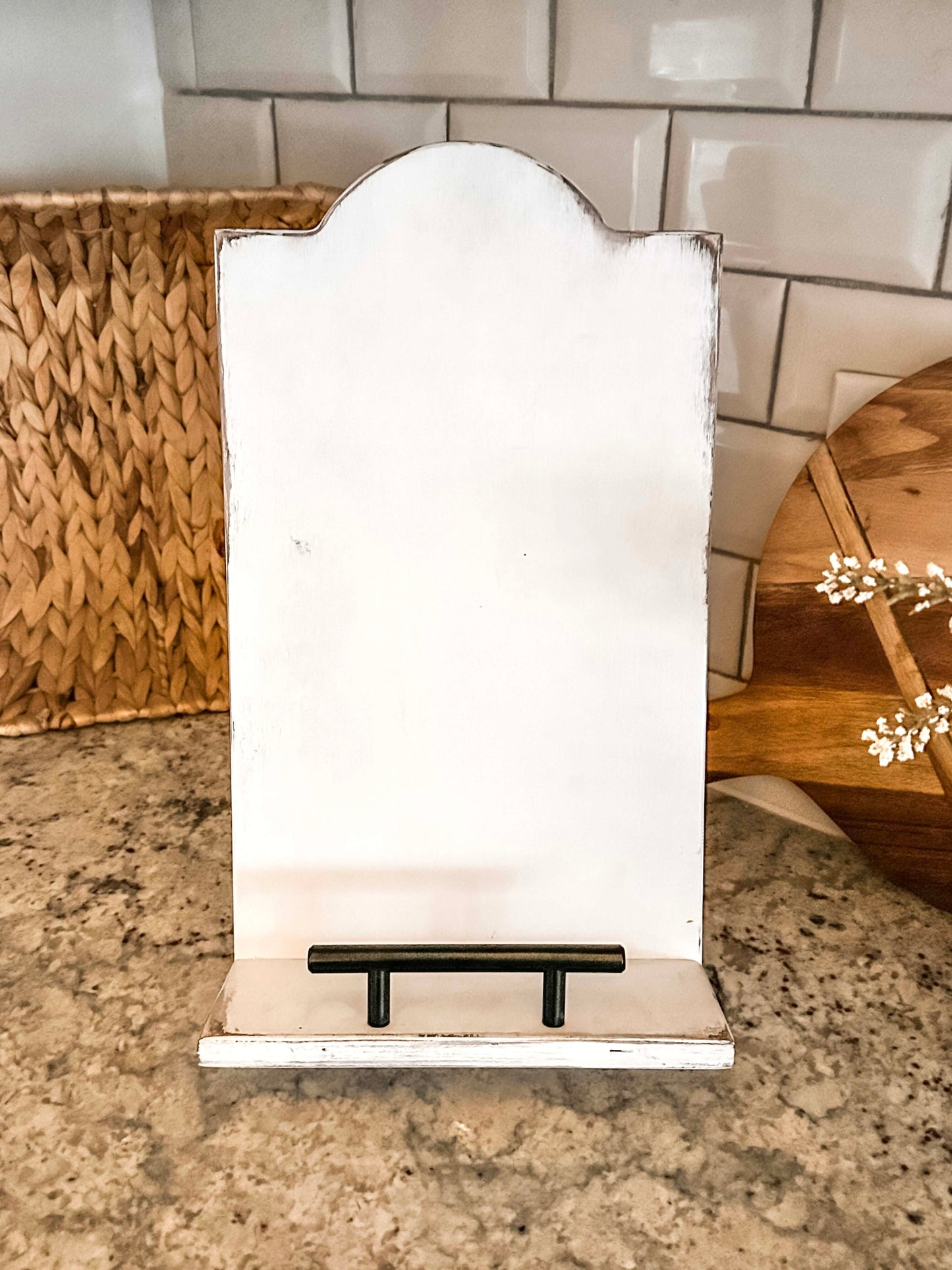 Farmhouse Cookbook Holder, Ivory Distressed