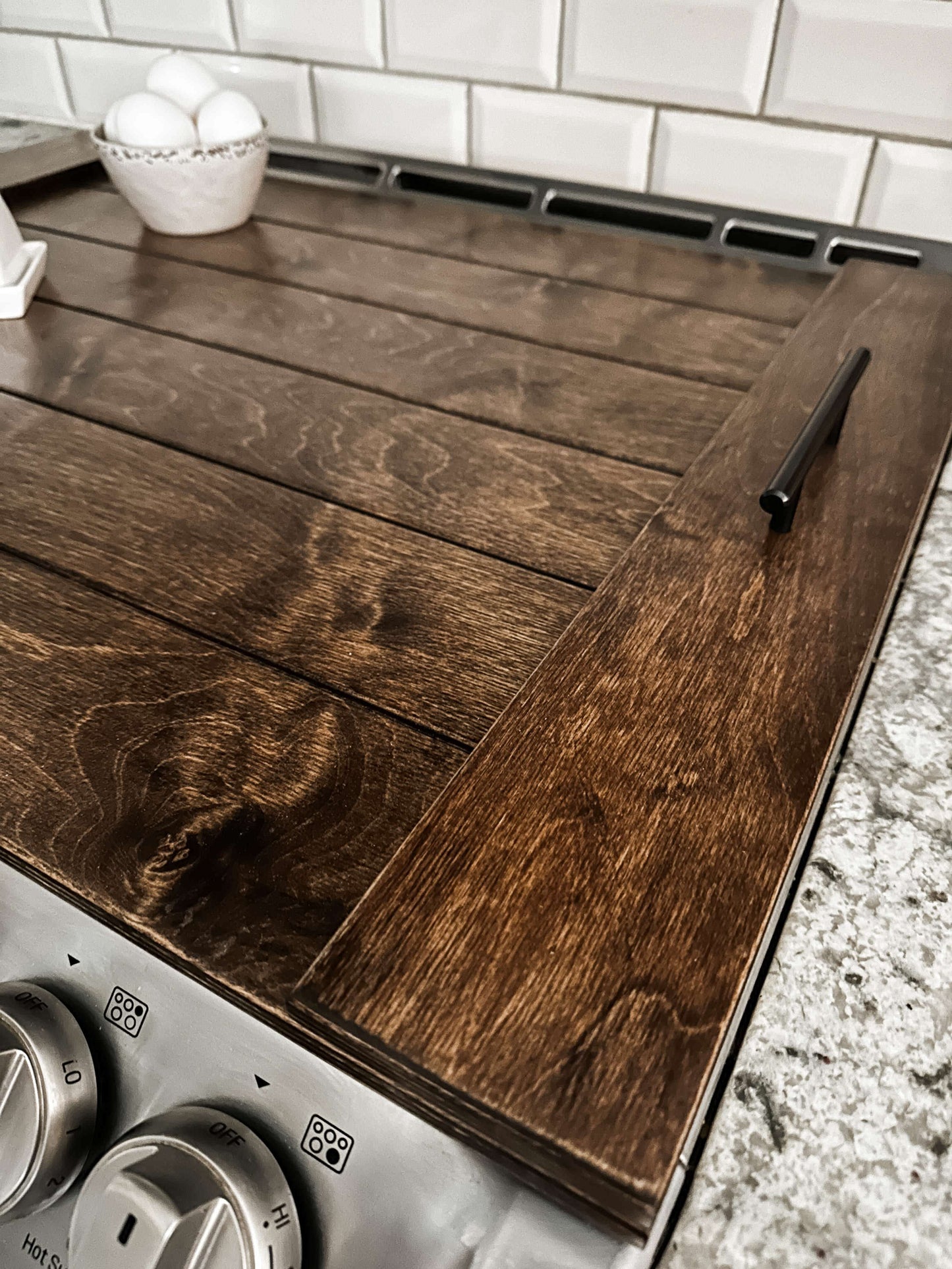 Slatted Warm Brown Stove Cover