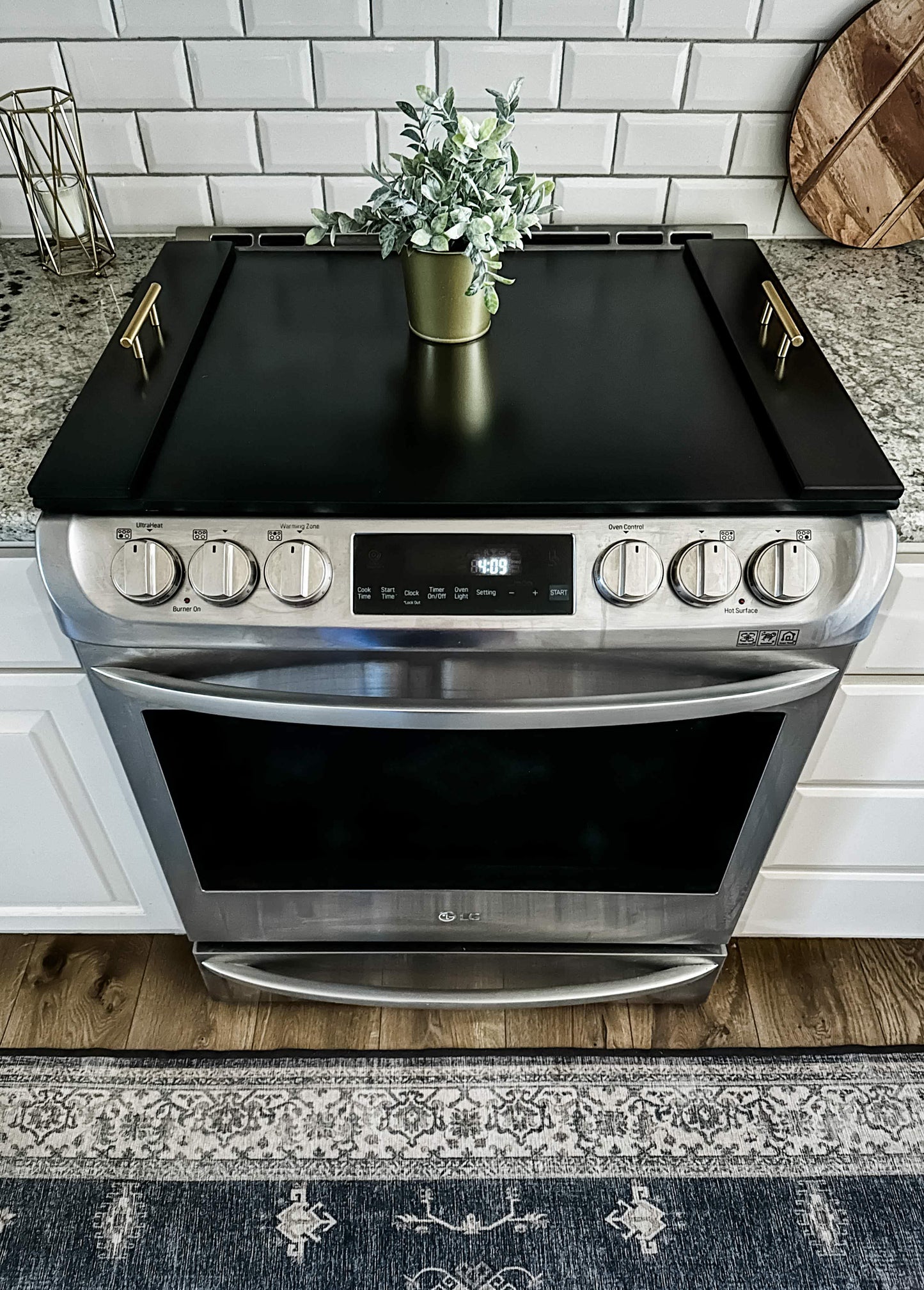 Clean and Simple Minimalist Black Stove Cover