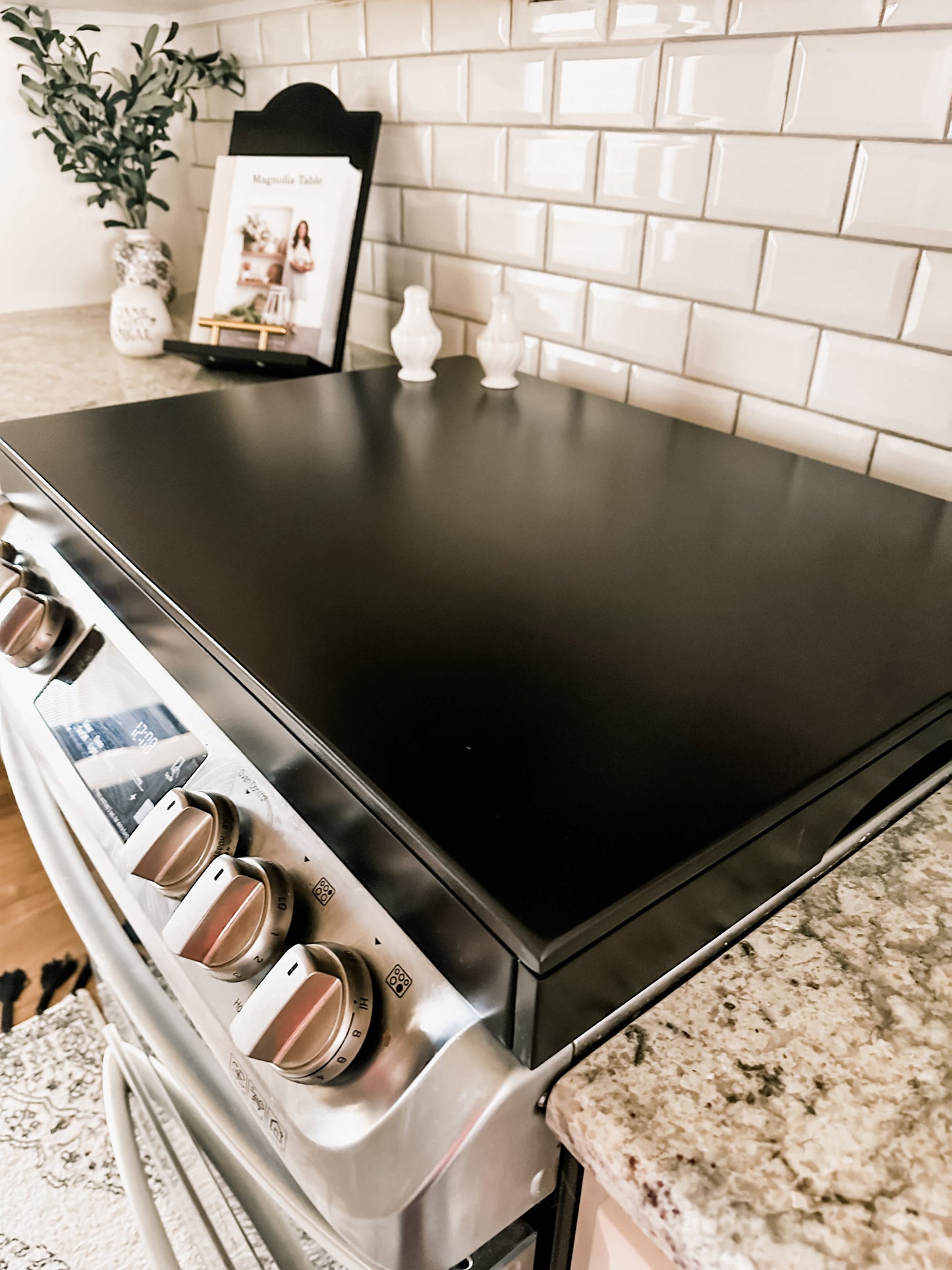 Clean and Simple Minimalist Black Stove Cover
