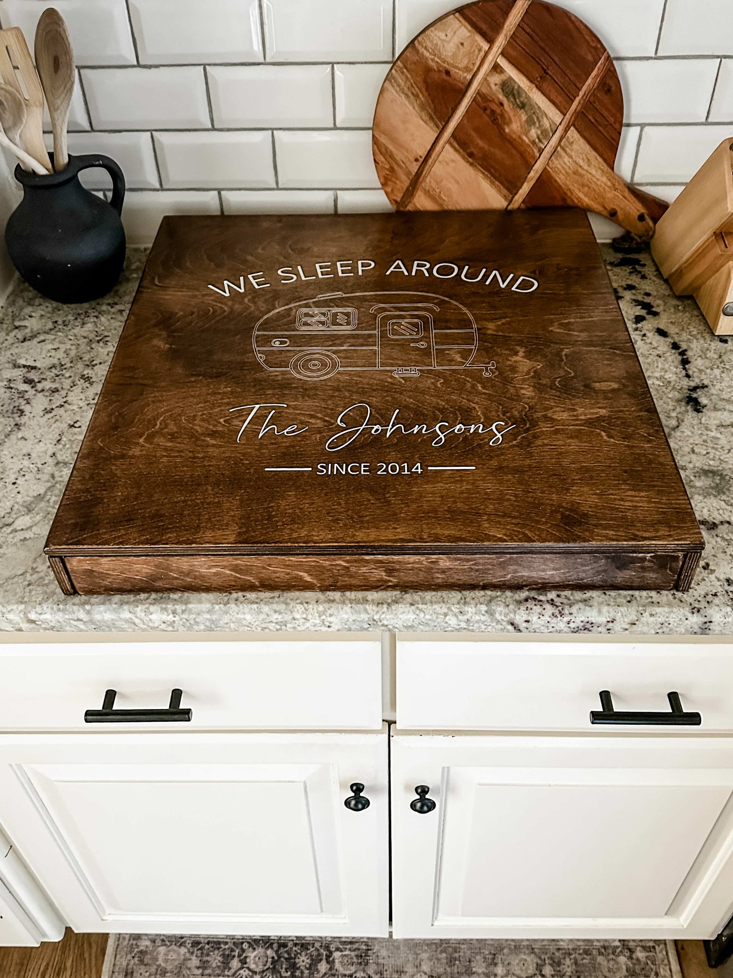 Engraved RV Stove Cover for Small Stovetops