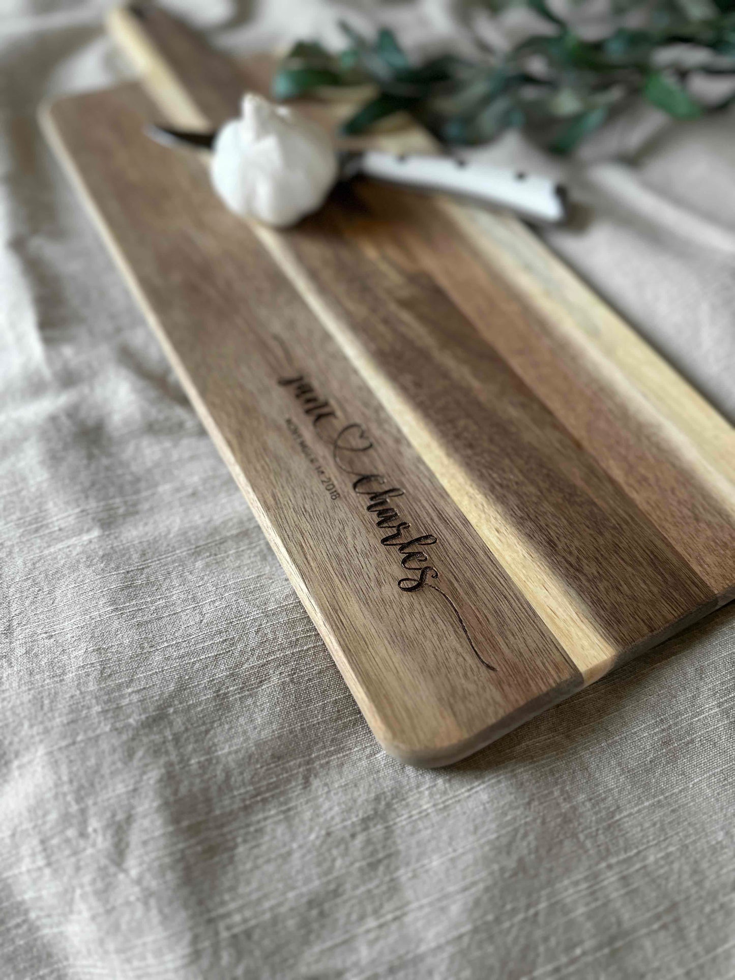 Engraved Marriage/Anniversary Cutting Board with Handle