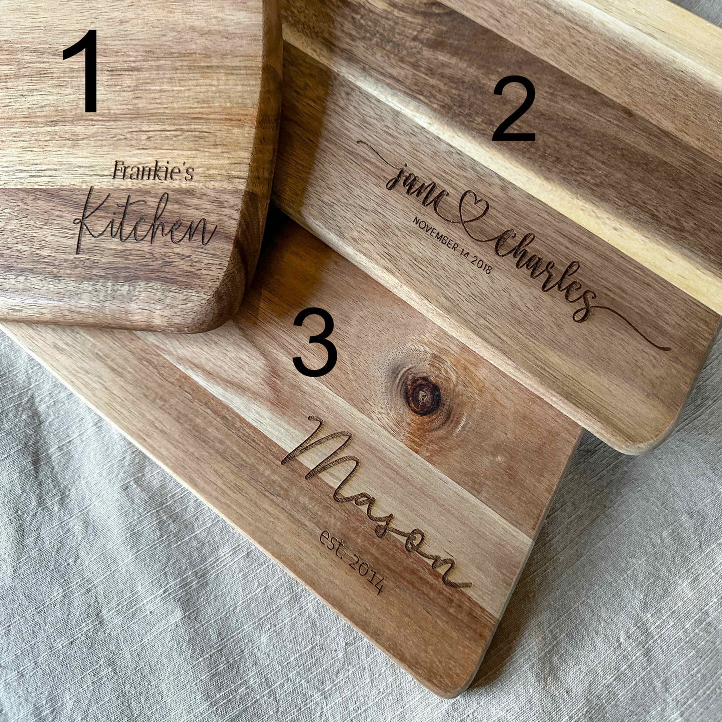 Engraved Family Name Cutting Board with Juice Groove