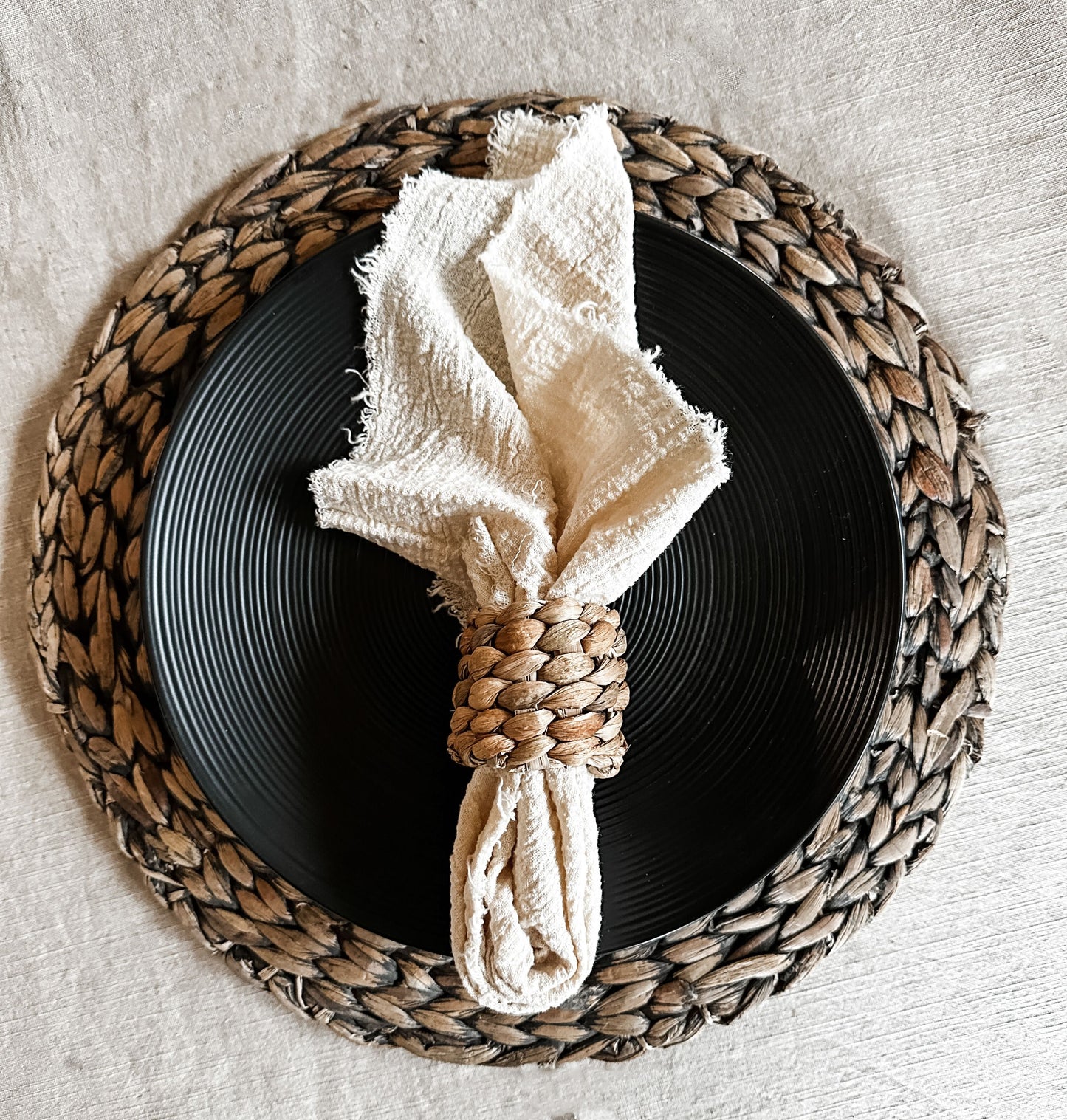 Water Hyacinth Braided Napkin Rings