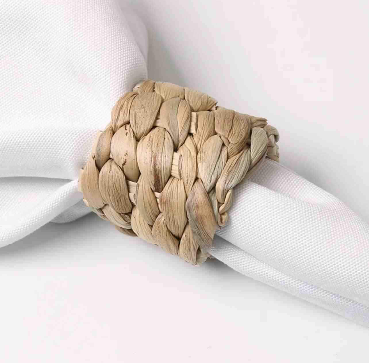 Water Hyacinth Braided Napkin Rings