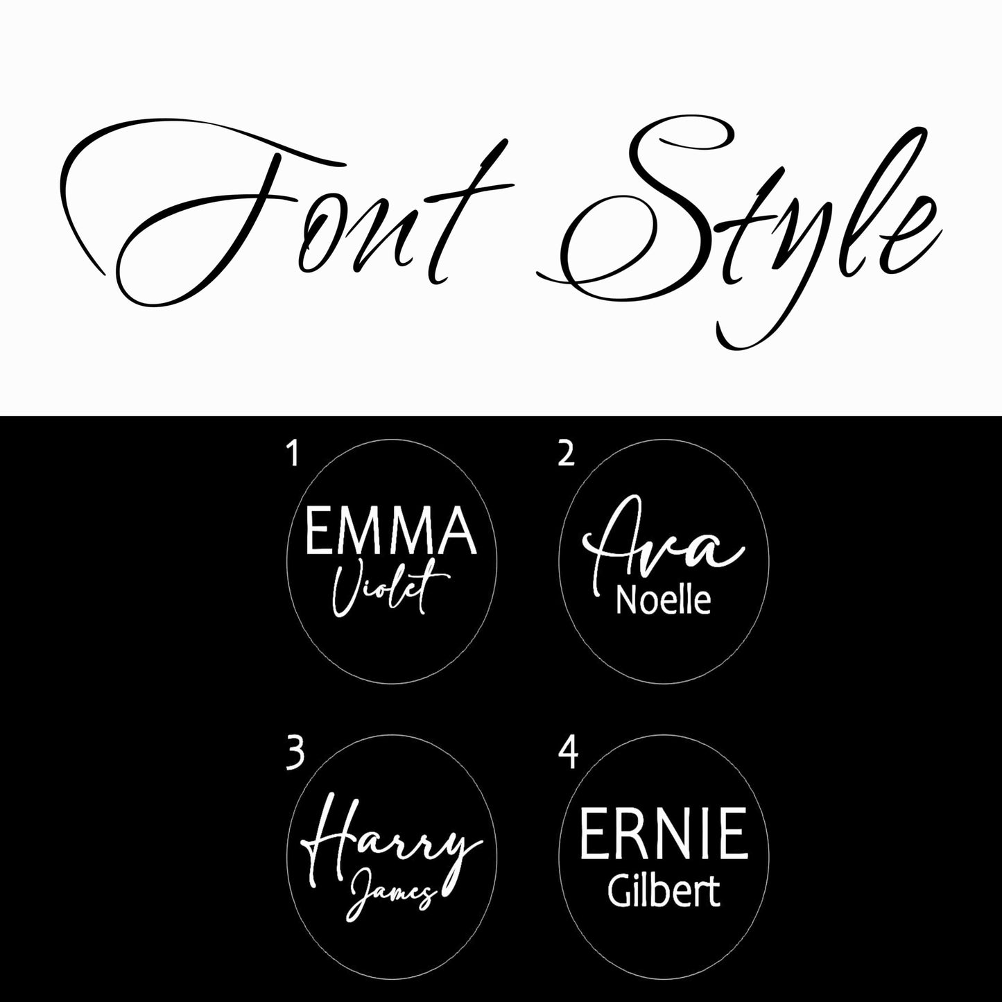 Engraved Celestial Baby Name Sign, "Ellery"