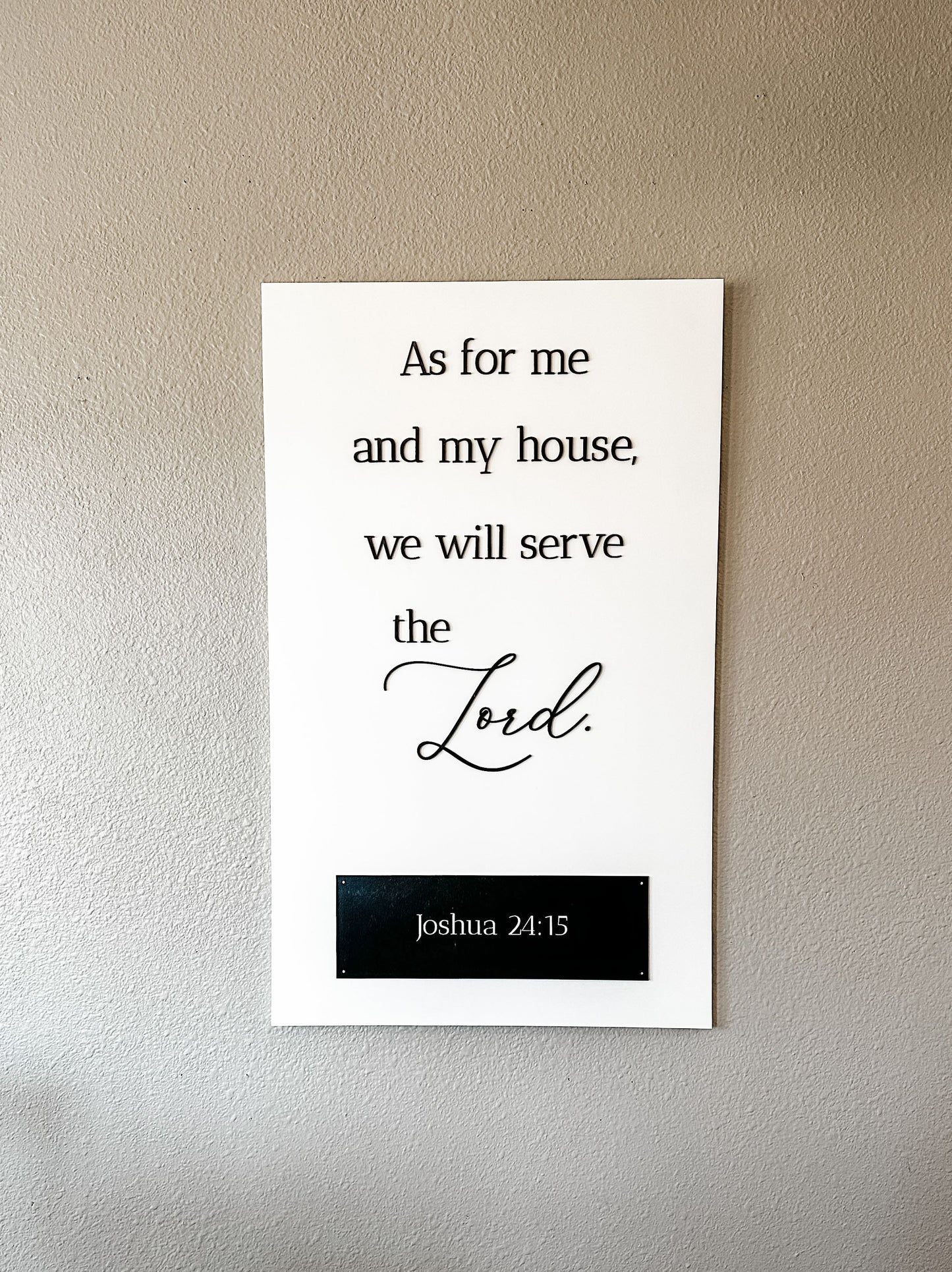 Engraved Joshua 24:15 Wall Sign