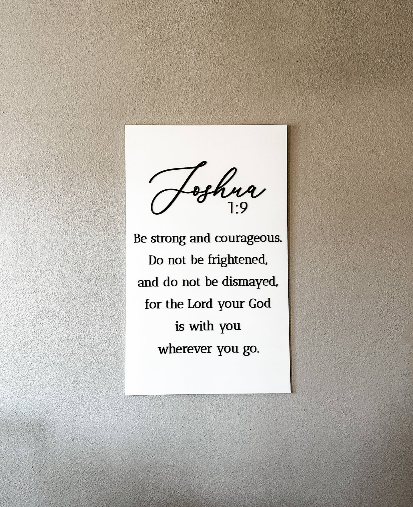 Engraved Joshua 1:9 Wall Sign