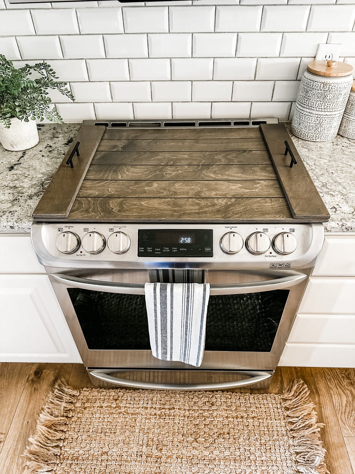 Slatted Aged Barrel Stove Cover