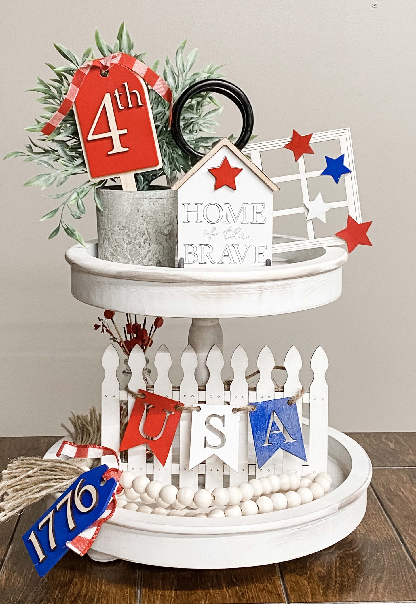 Farmhouse Style Tiered Tray