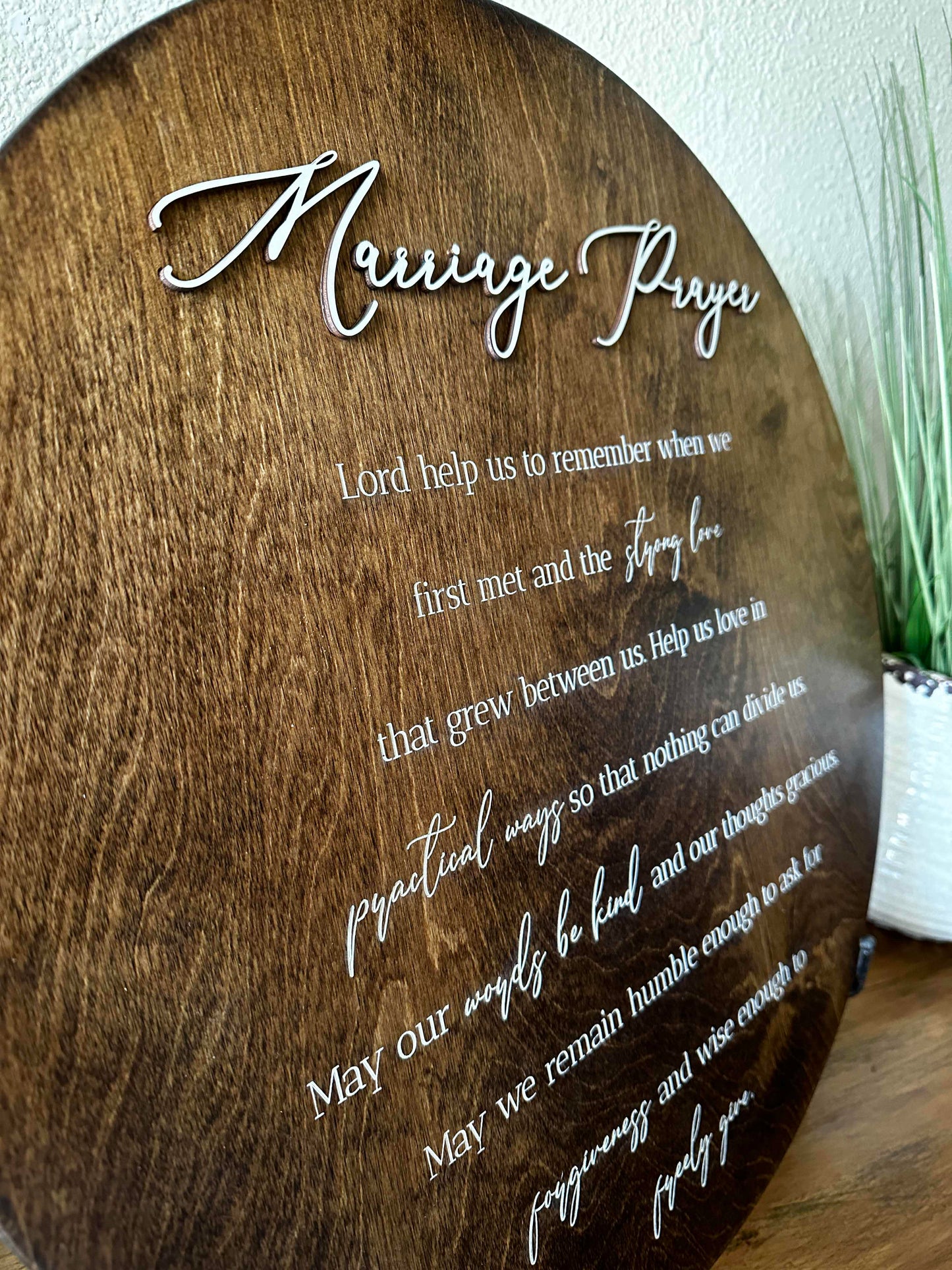 Marriage Prayer Sign in Warm Brown