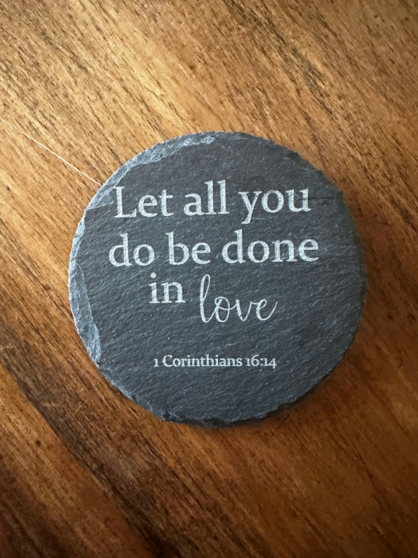 Engraved Religious Inspiration Slate Coasters