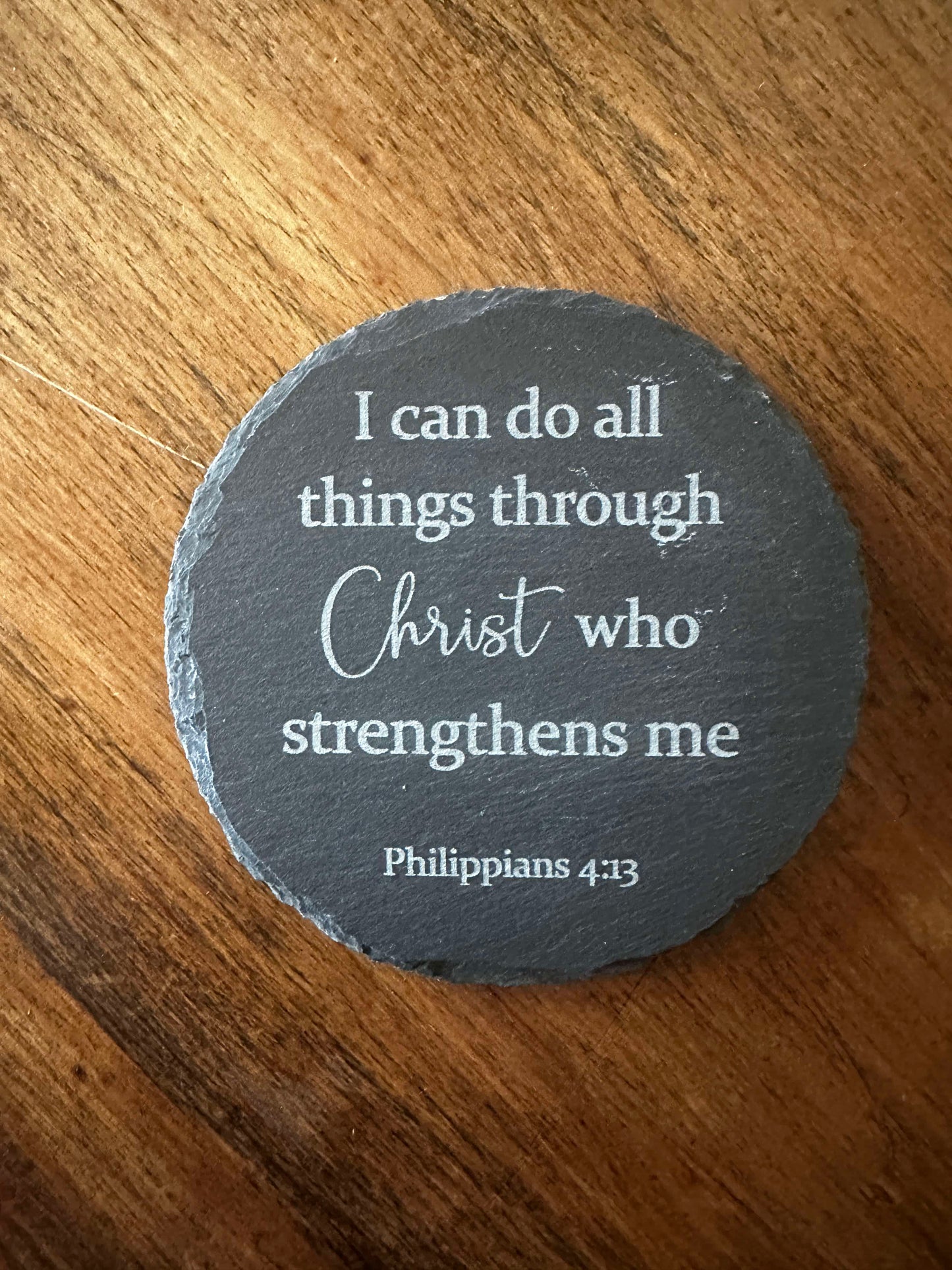 Engraved Religious Inspiration Slate Coasters