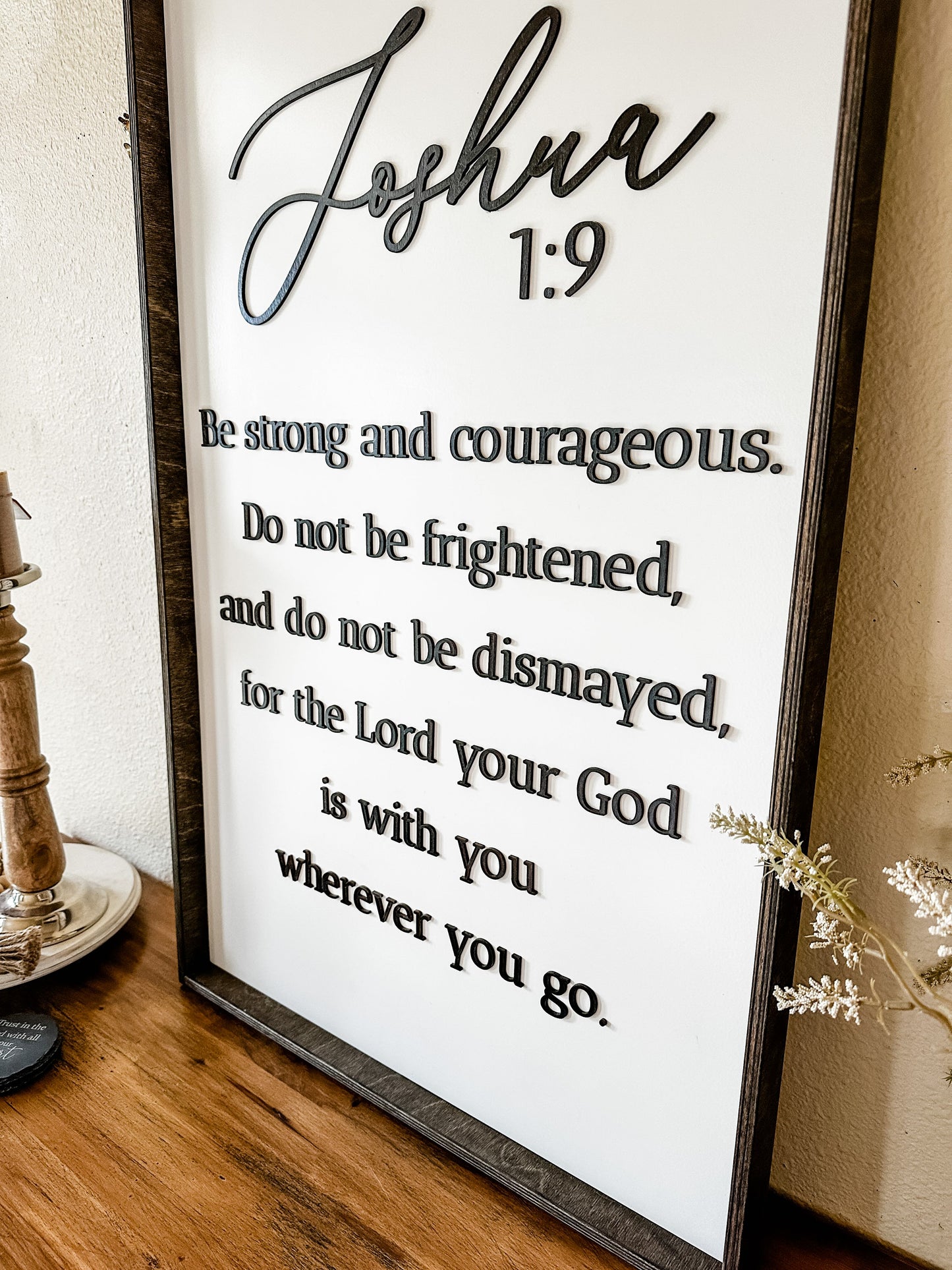 Engraved Joshua 1:9 Wall Sign