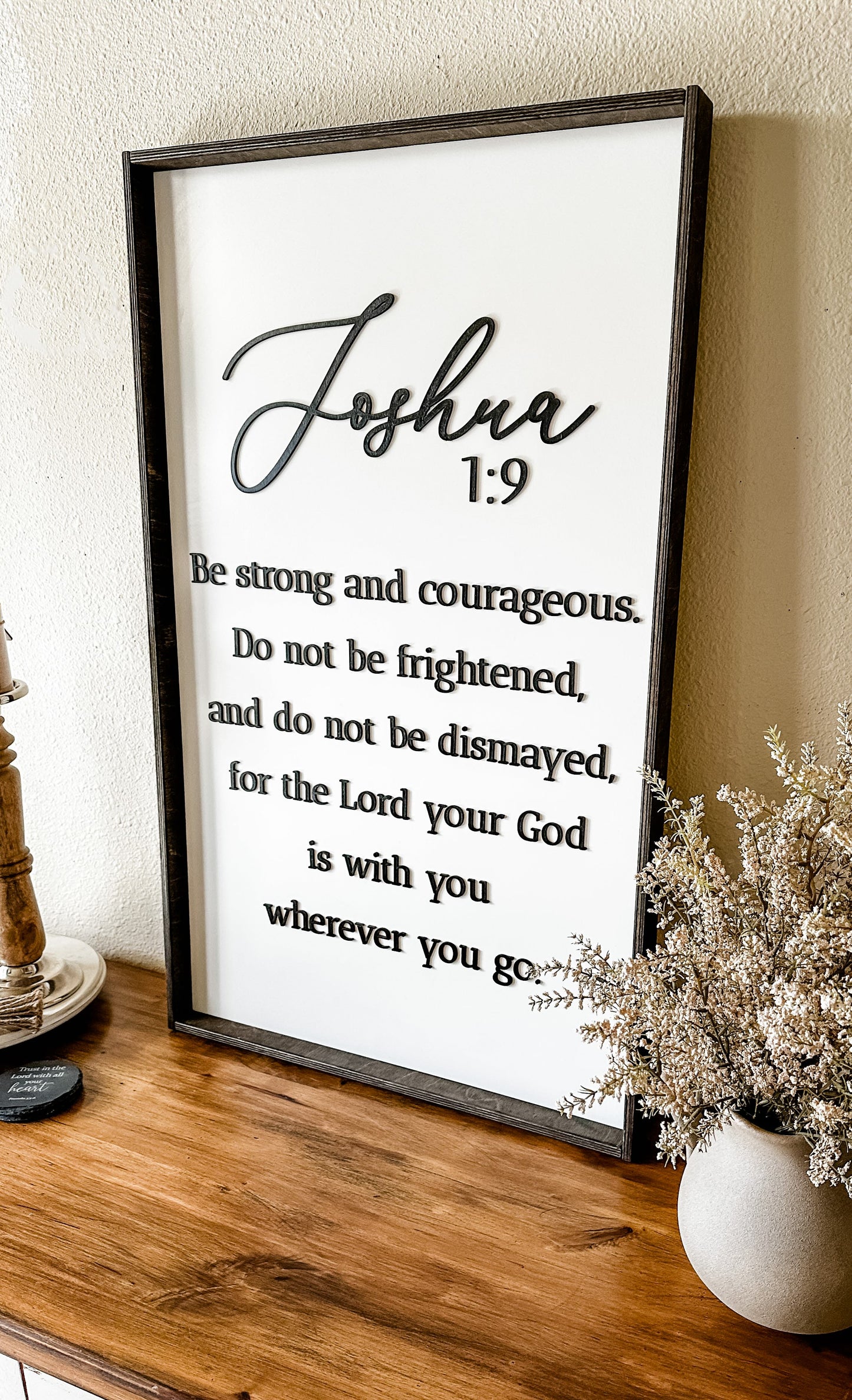 Engraved Joshua 1:9 Wall Sign