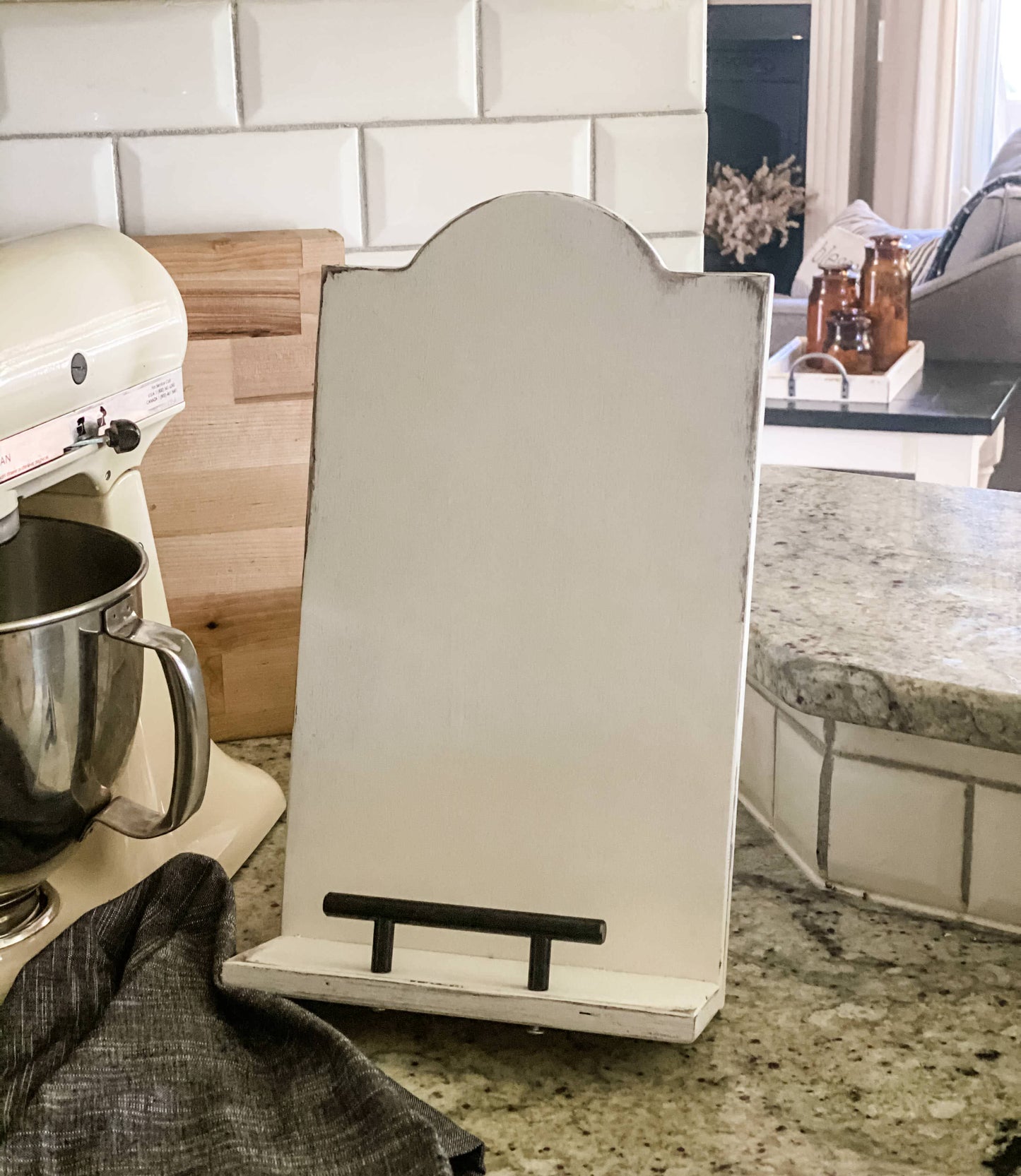 Farmhouse Cookbook Holder, Ivory Distressed