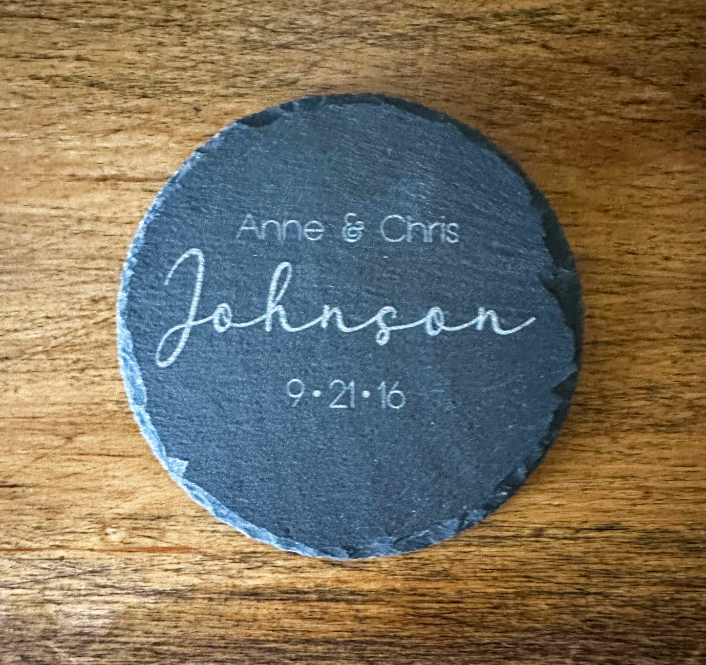 Personalized Engraved Slate Coaster Set