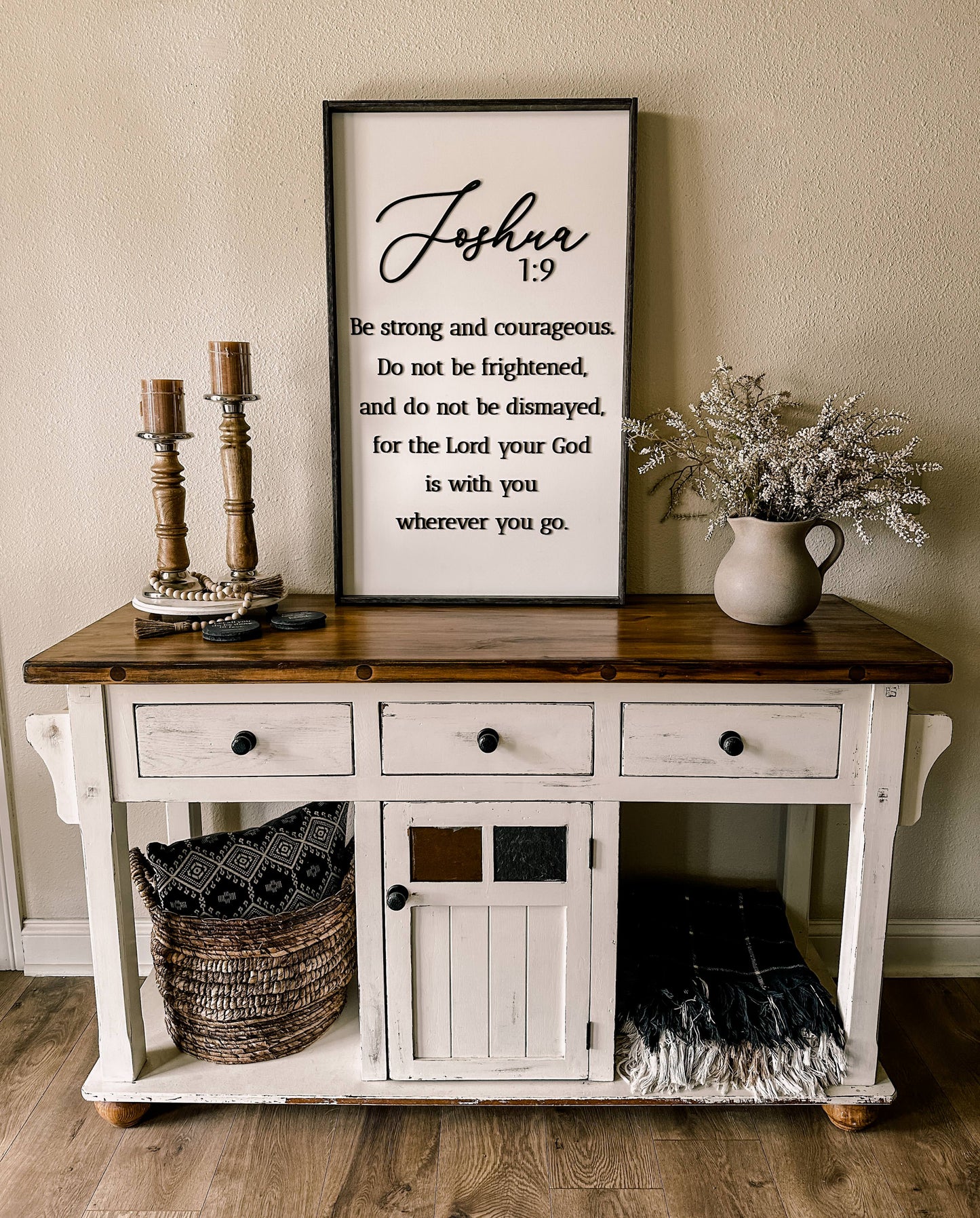 Engraved Joshua 1:9 Wall Sign