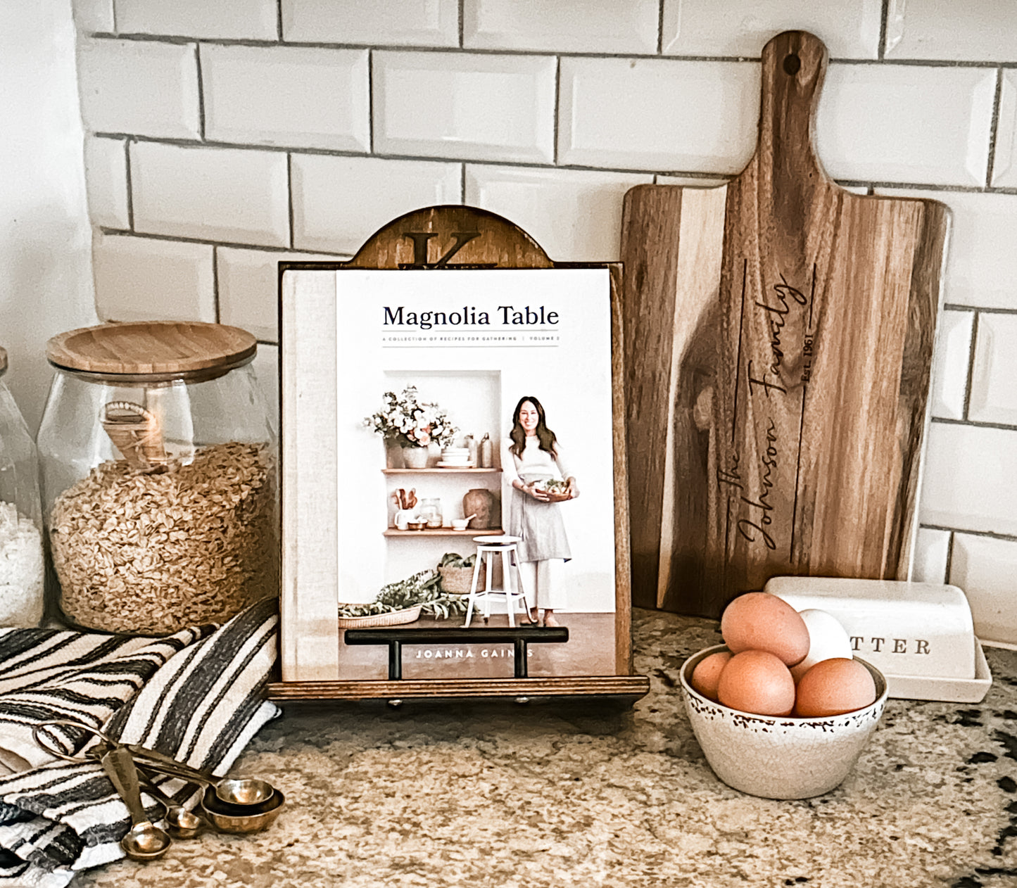 Personalized Initial and Name Cookbook Stand