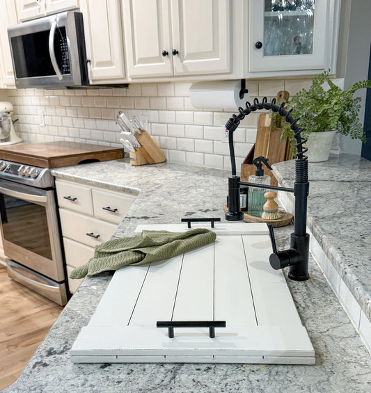 Decorative sink cover soft ivory distressed