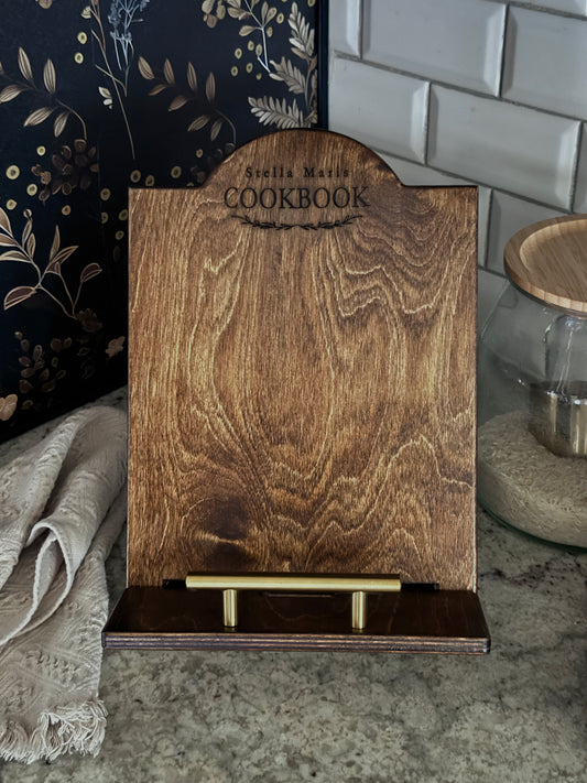 Personalized Initial and Name Cookbook Stand - Stella