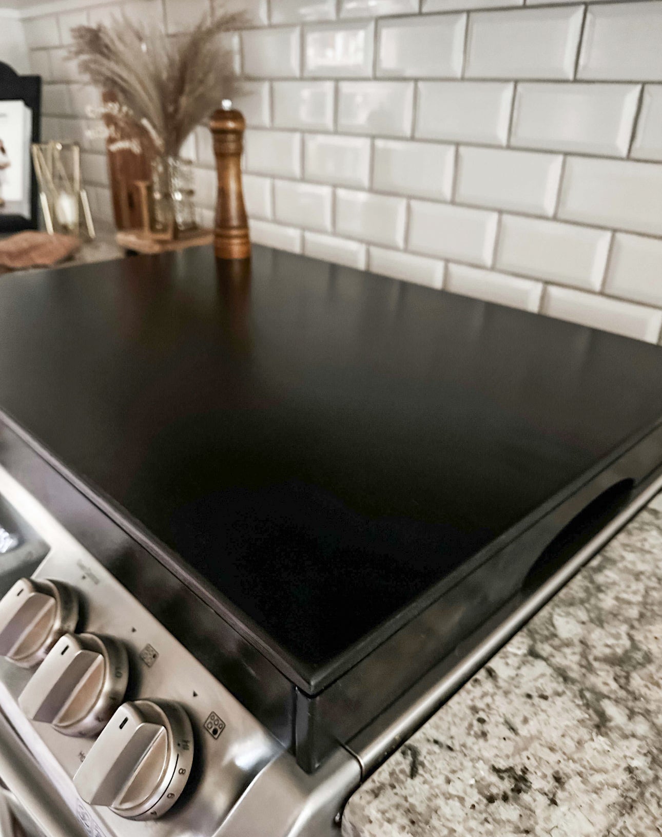 Clean and Simple Minimalist Black Stove Cover