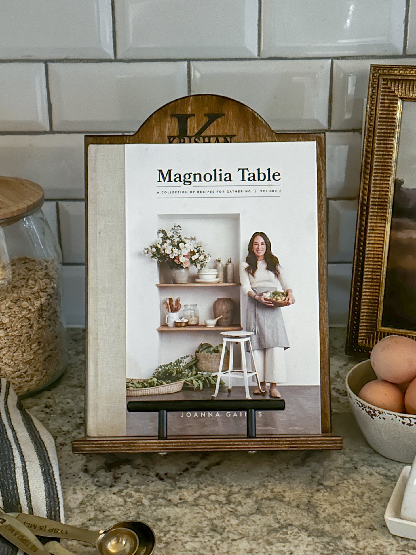 Personalized Initial and Name Cookbook Stand