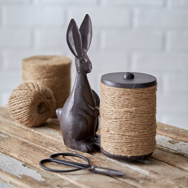 Bunny spool twine holder with scissors