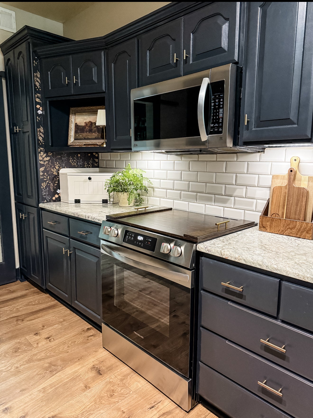 Slatted Dark Brown Stove Cover