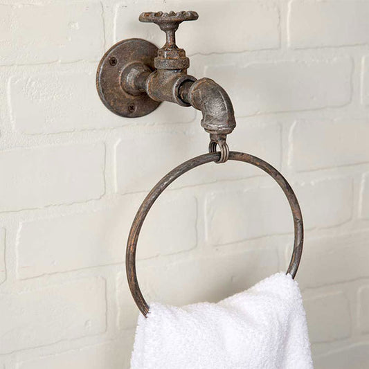 Water spigot towel ring set of two