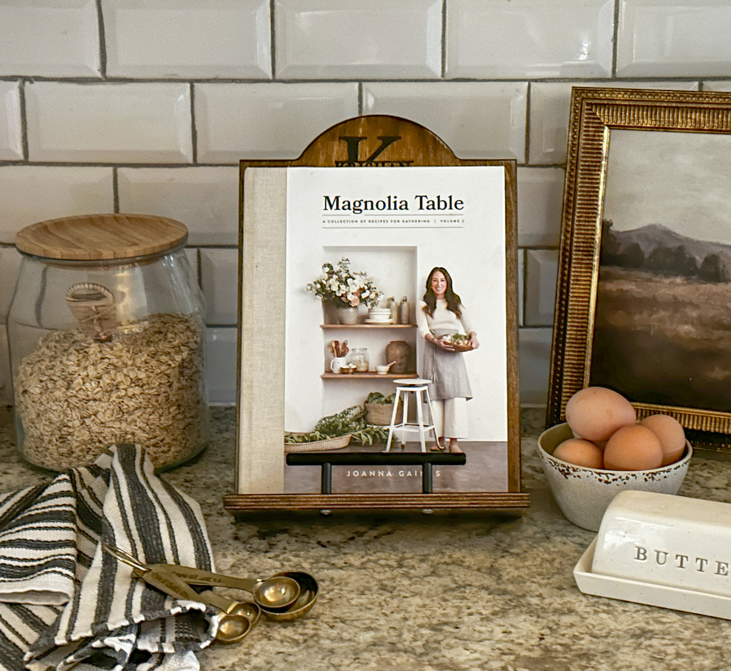 Personalized Initial and Name Cookbook Stand