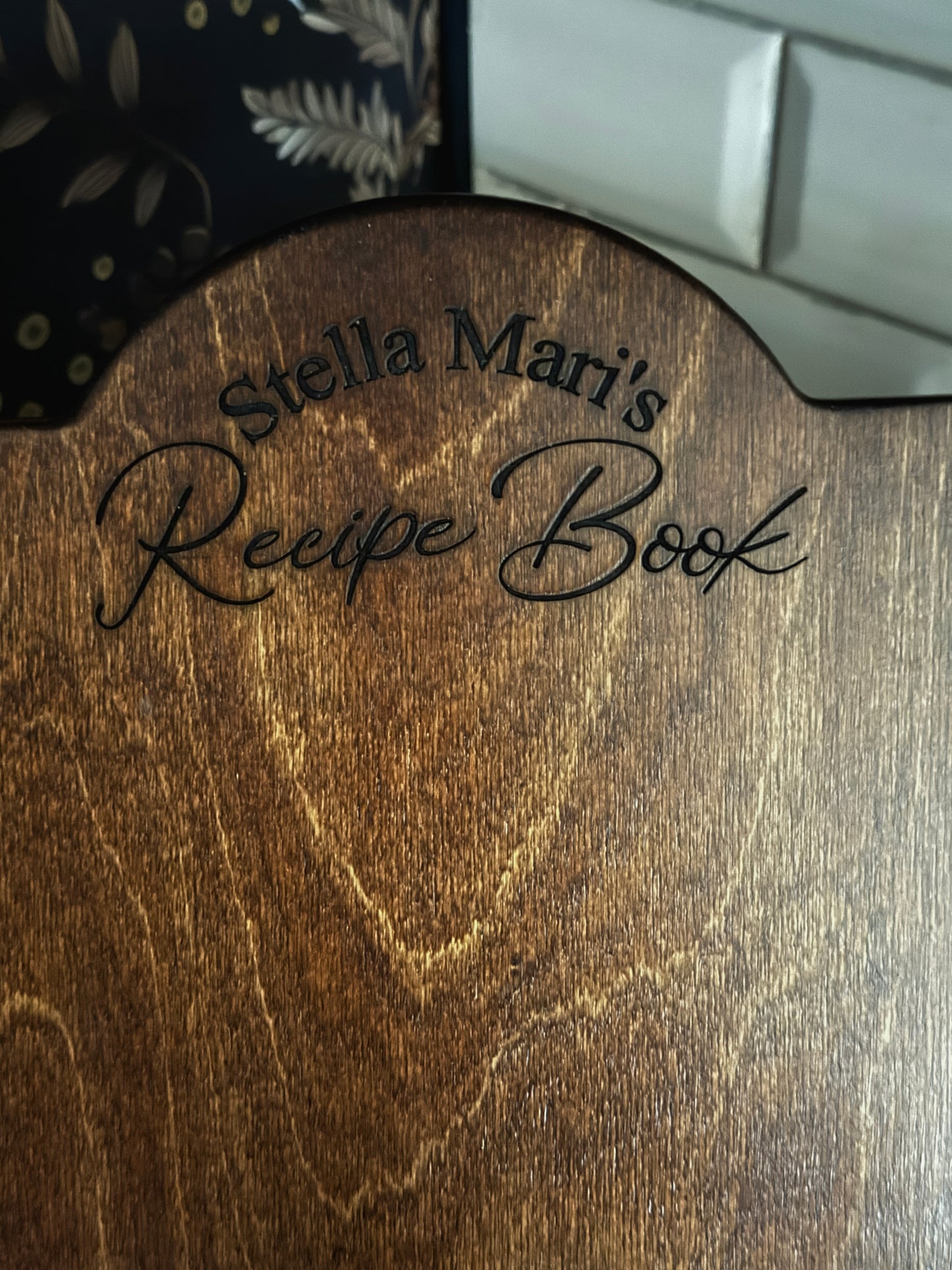 Personalized Initial and Name Recipe Stand - Stella - Recipe Cookbook holder