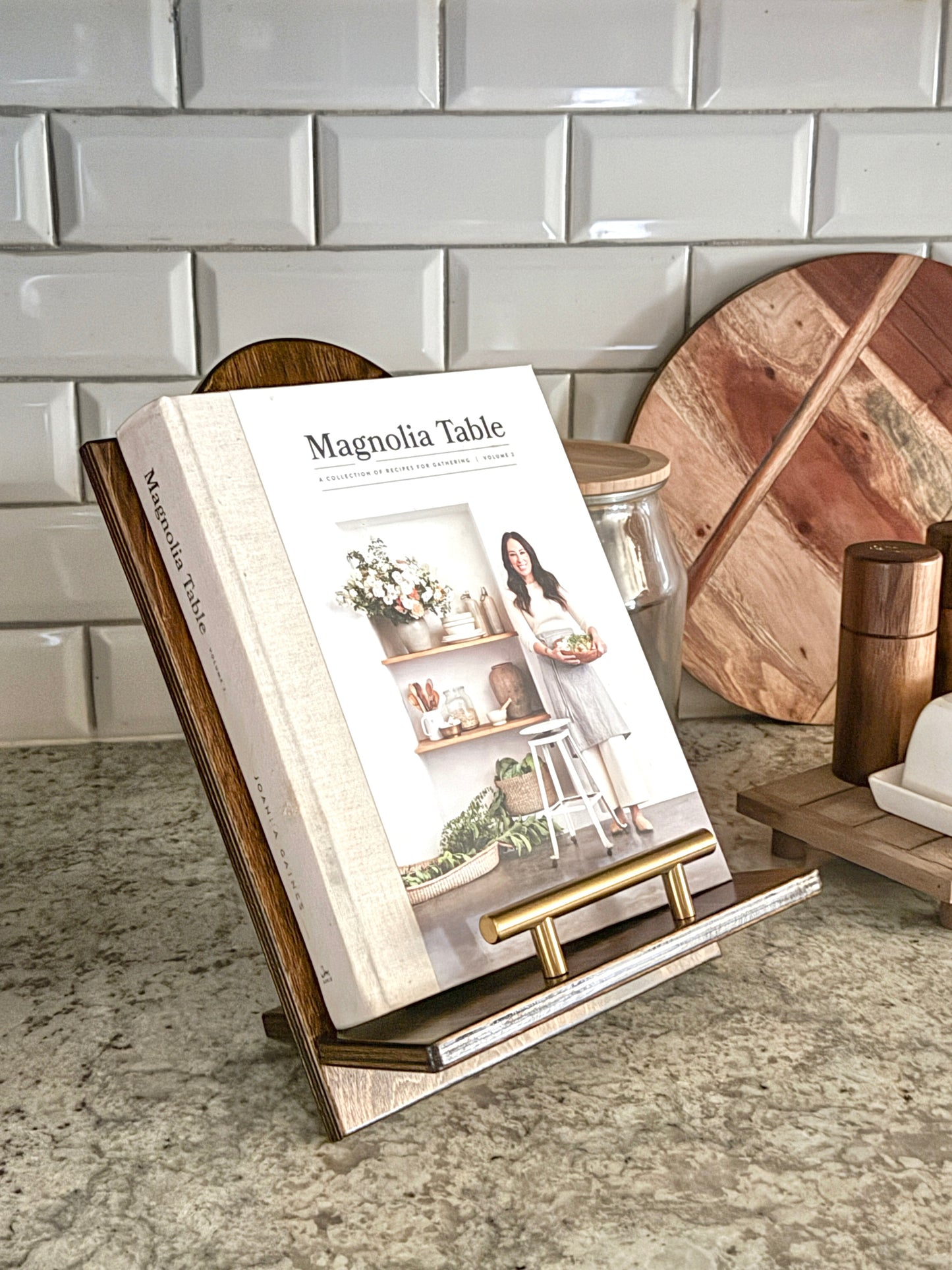 Personalized Initial and Name Cookbook Stand - Stella