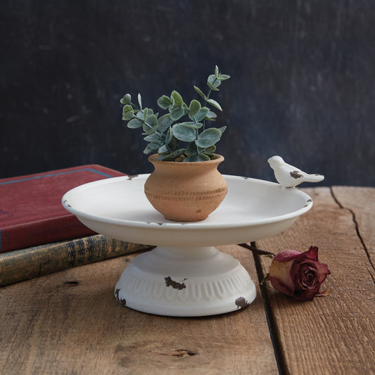 Pedestal Dish with Bird