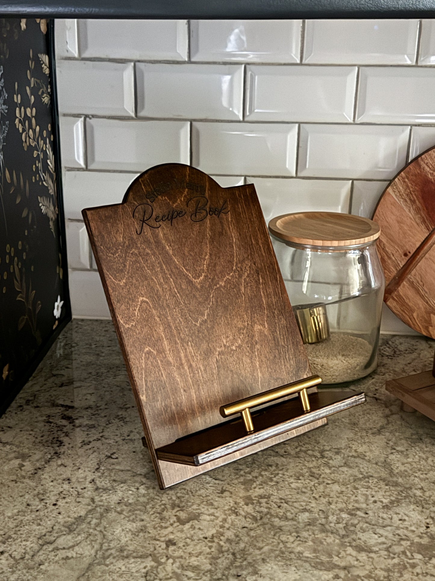Personalized Initial and Name Recipe Stand - Stella - Recipe Cookbook holder