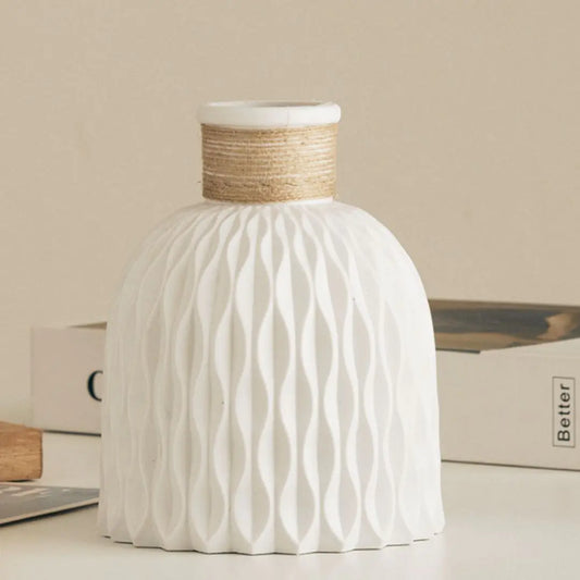 Fluted vase in cream