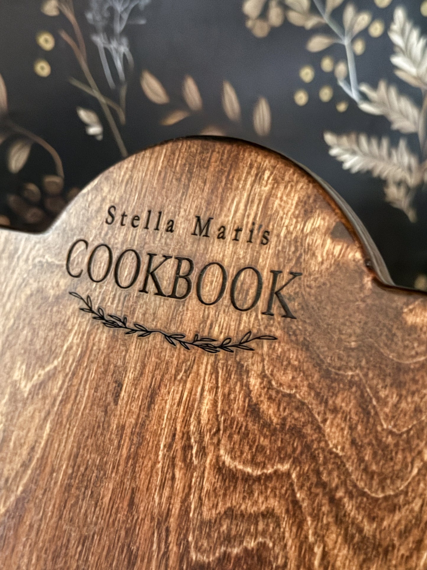 Personalized Initial and Name Cookbook Stand - Stella