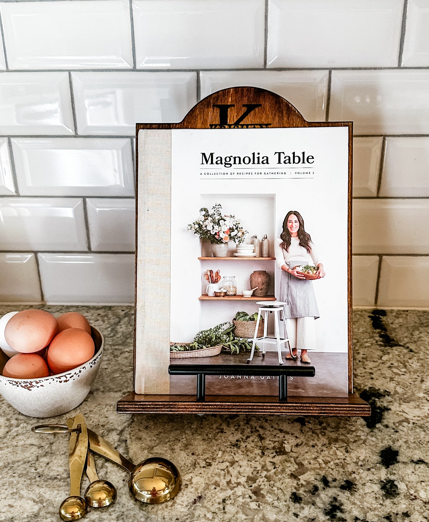 Personalized Initial and Name Cookbook Stand