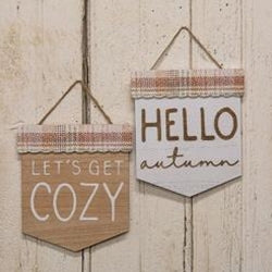 Hello Autumn and Let's Get Cozy signs