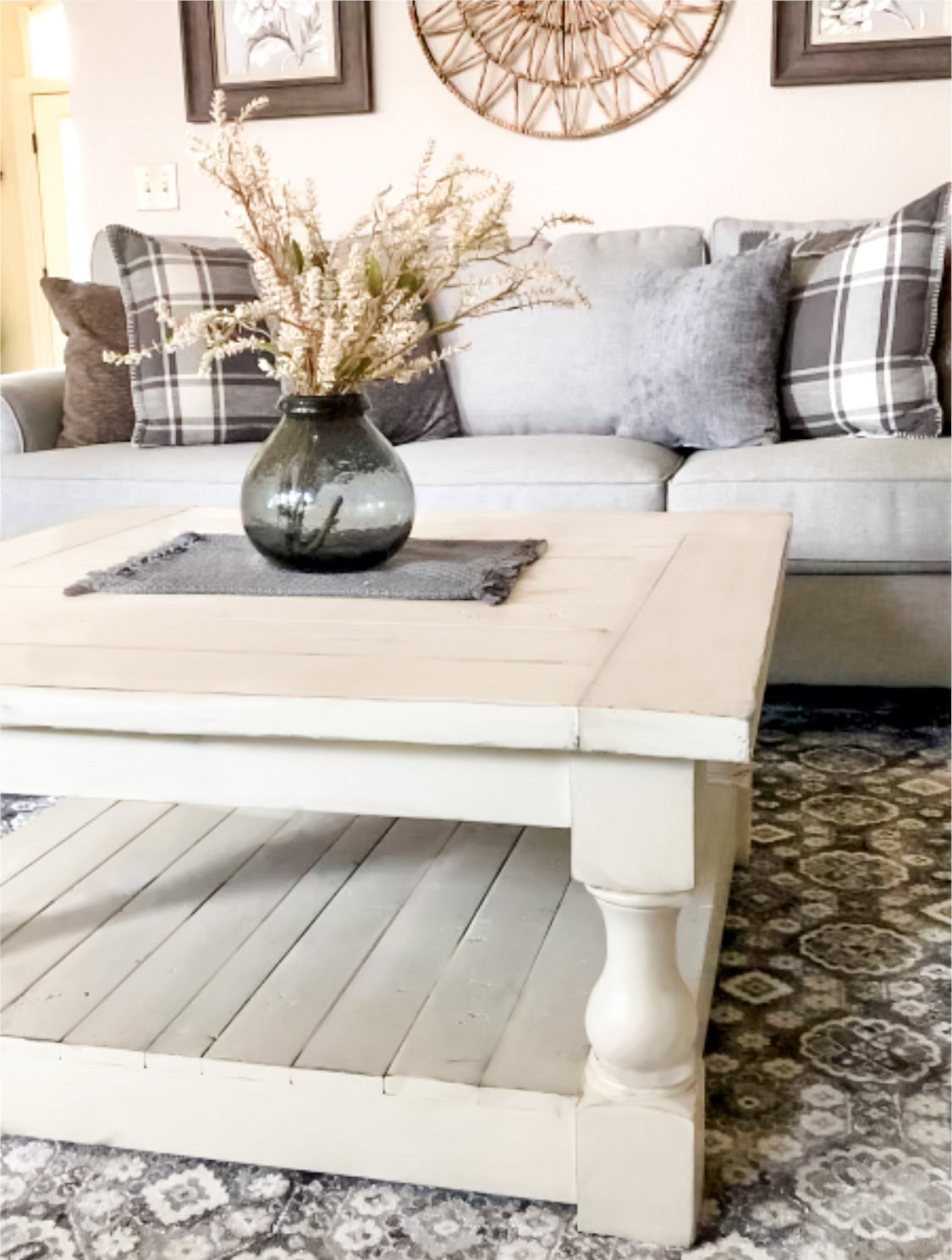 Baluster Distressed Farmhouse Style Table