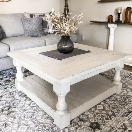 Baluster Distressed Farmhouse Style Table