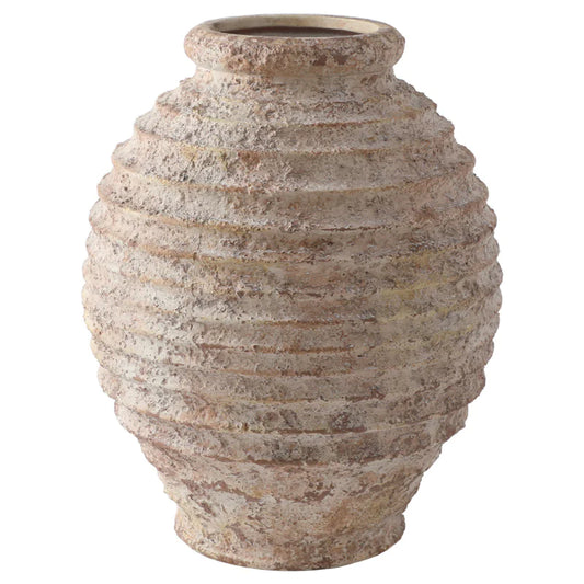 Neutral Antique Look Stoneware Vase