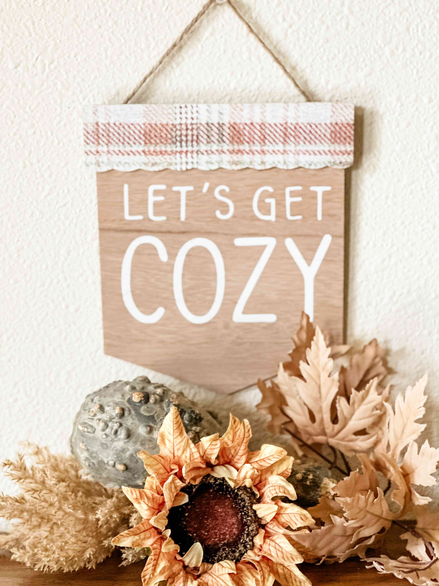 Hello Autumn and Let's Get Cozy signs