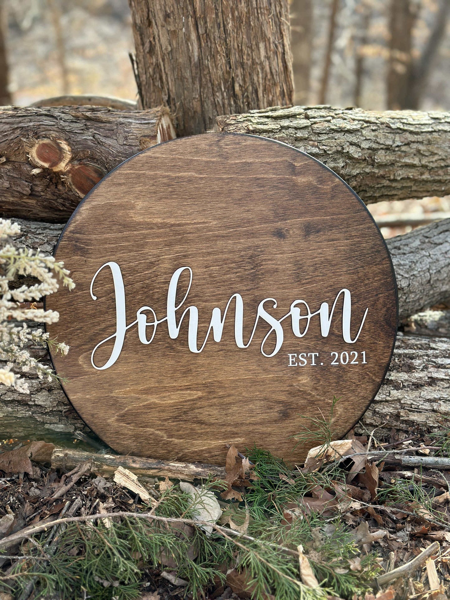 Engraved Wedding or Family Name Sign