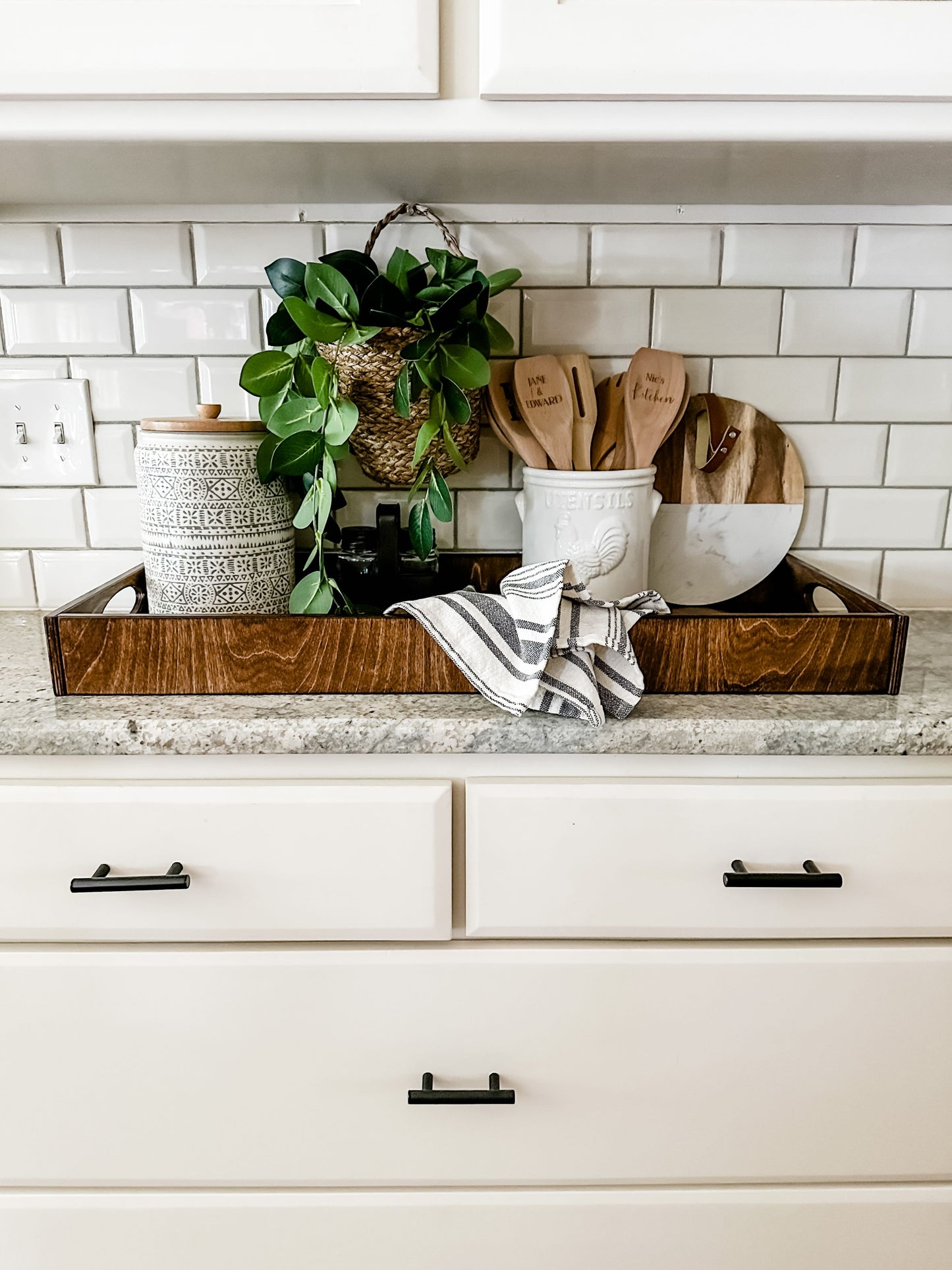 Counter Organizer Tray in Warm Brown