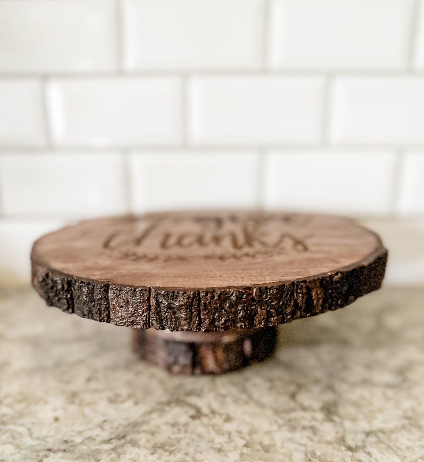 Give Thanks pedestal cake stand
