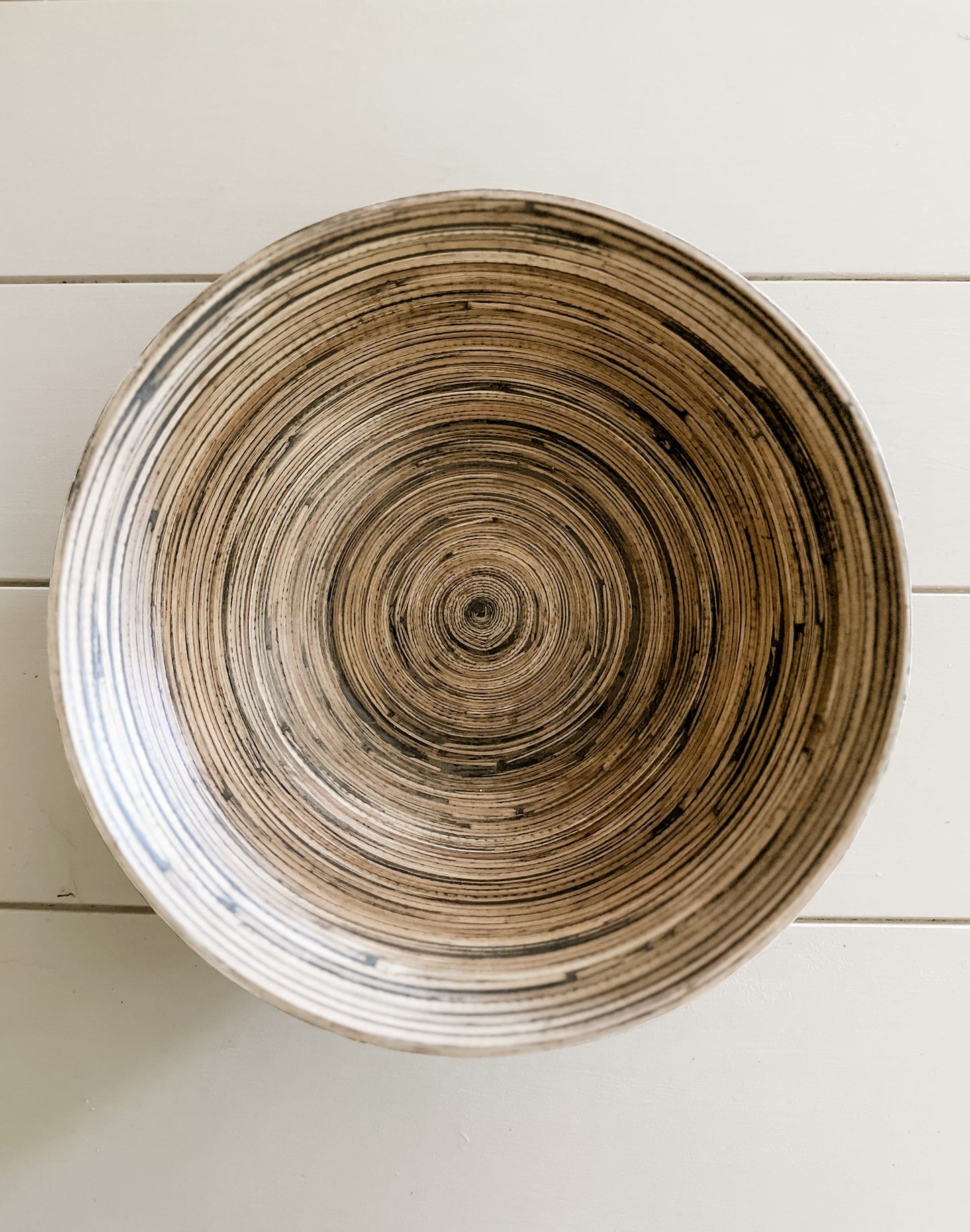 Black Bamboo Wood Serving Bowl
