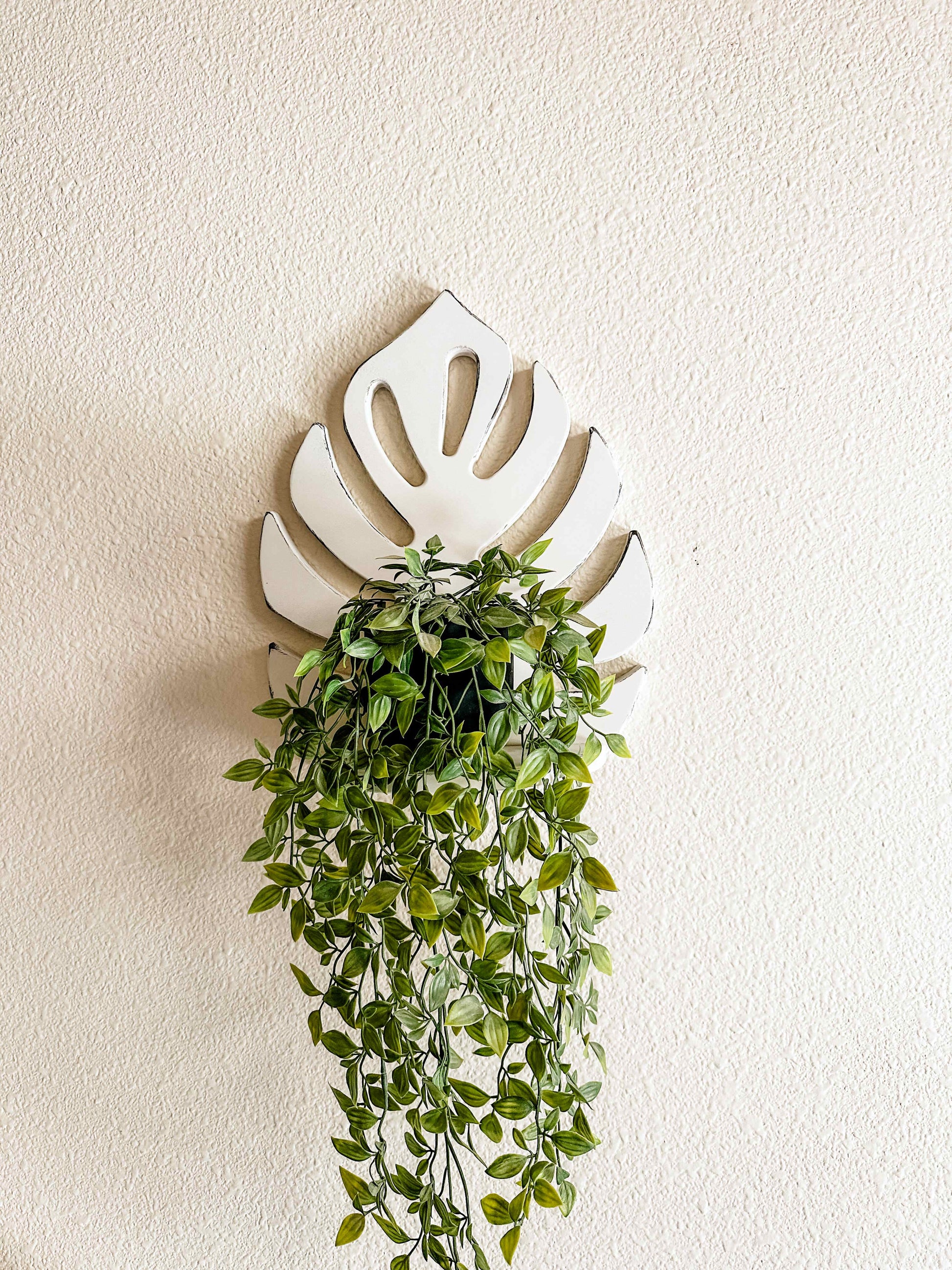 minimalist hanging plant shelf Minimalist Monstera Leaf Plant Shelf