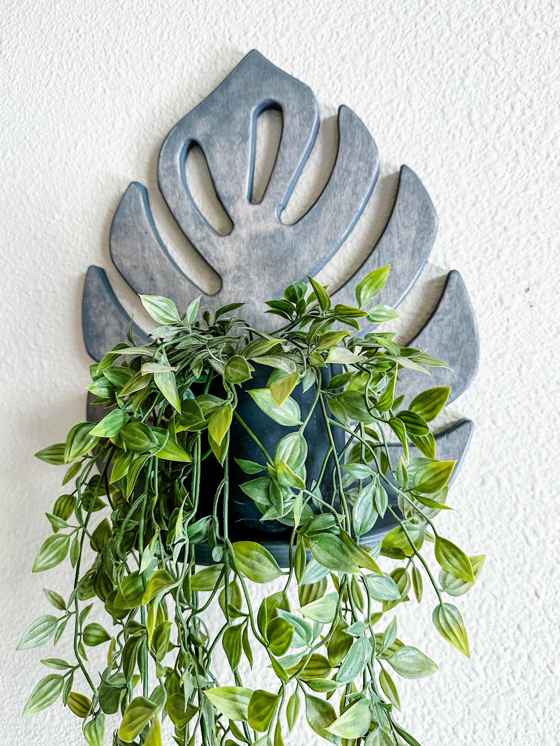 minimalist hanging plant shelf Minimalist Monstera Leaf Plant Shelf