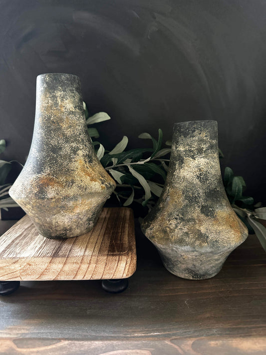 Textured Distressed Vase Set